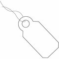 Bsc Preferred 3/8 x 13/16'' White Merchandise Tags - Pre-Strung White String, 1000PK S-8574W